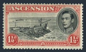 Ascension 42b perf 13 1/2, MNH. Michel 43Aa. George VI, 1944. The Pier.