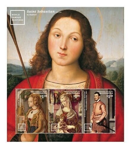 Micronesia 2014 - Raphael Art - Sheet of 3 Stamps - Scott #1054 - MNH