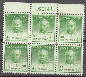 Canal Zone 140 Plate Block of 6