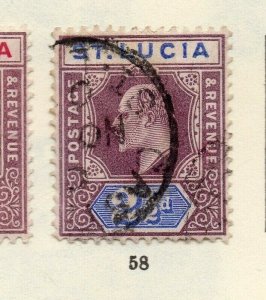 St Lucia 1904 Early Issue Fine Used 2.5d. NW-170477