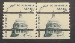 Gap Pair 1616b MNH 9c Capital Dome precanceled 2 lines SG - (3309gp)