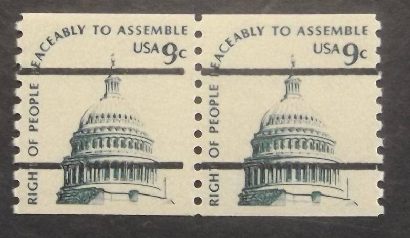 Gap Pair 1616b MNH 9c Capital Dome precanceled 2 lines SG - (3309gp)