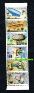 1983- Libya- The 200th Anniversary of Manned Flight - Airships & Balloons- Strip 