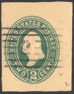 SC#U312 2¢ Washington Cut Square (1887) Used