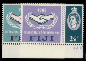 FIJI QEII SG343-344, 1965 intl co-operation set, NH MINT.