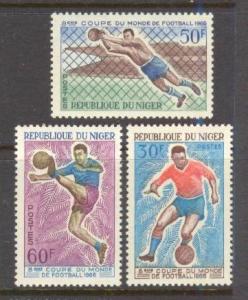 NIGER Sc# 172 - 174 MH FVF Set3 Soccer Goalkeeper World Cup