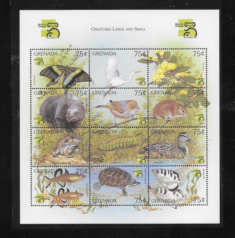 FISH, BIRDS,ANIMALS - GRENADA #2851  MNH