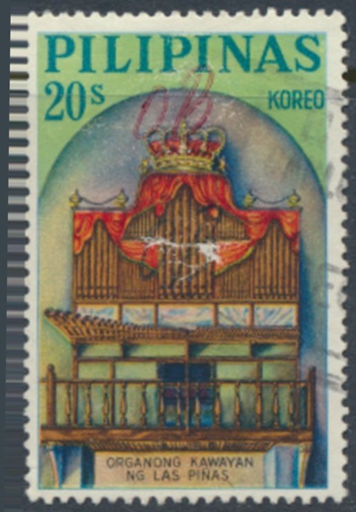 Philippines   Sc# 905  Used Church of Las Pinas Organ    see details  / scans 