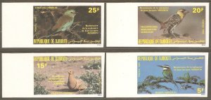 DJIBOUTI Sc# 590 - 593 var MNH FVF Imperf Set4 Audubon Birds