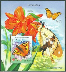 SAO TOME  2014 BUTTERFLIES   SOUVENIR SHEET MINT NH