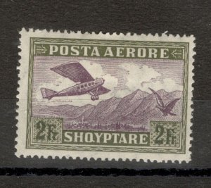 ALBANIA - MH STAMP, 2Fr - AIRMAIL - PLANE - BIRD - 1925.