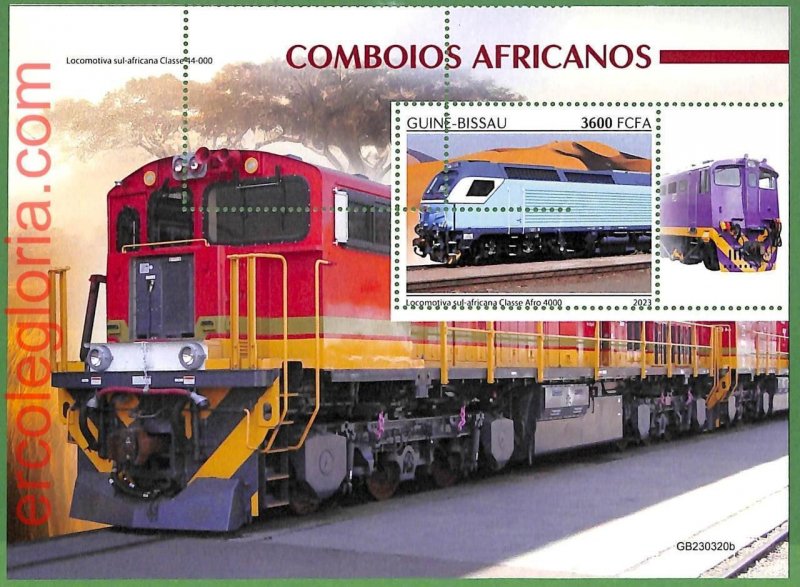 B1556 - GUINE-BISSAU - ERROR MISPERF Stamp Sheet - 2023 - Train, Transport-