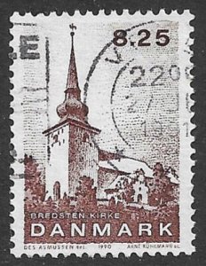 DENMARK 1990 8.25k Bredsten Church Issue Sc 926 VFU