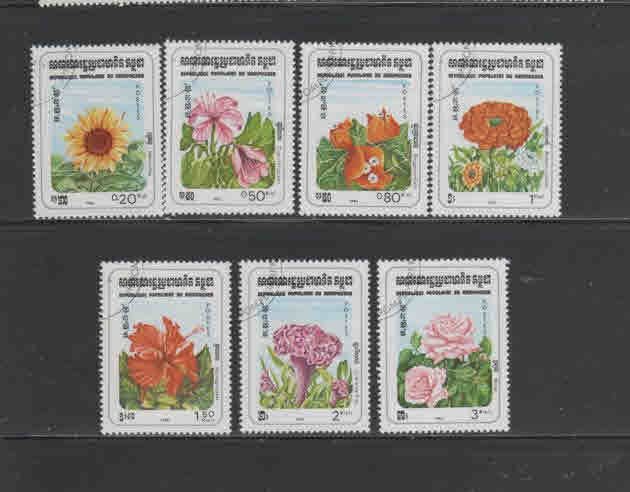 CAMBODIA #434-440  1983  FLOWERS      MINT  VF NH O.G  CTO