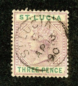 1886 St Lucia Sc.# 32a die A used cv $20 ( 9649 BCXX )
