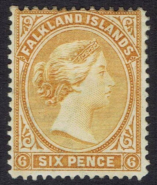 FALKLAND ISLANDS 1891 QV 6D 