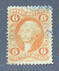 USA REVENUE STAMP 1863 6 CENTS INLAND EXCHANGE SCOTT R30c