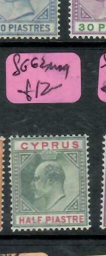 CYPRUS (P2512B) KE 1/2 PI   SG 62    MOG   ANTIQUE OVER 100 YEARS OLD