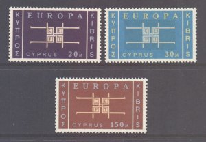 Cyprus Scott 229/231 - SG234/236, 1963 Europa 2nd Set MNH**