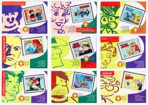 Set of Comic Strip Classic Stampers Cards & MNH stamps (Scott 3000a-t) in mounts