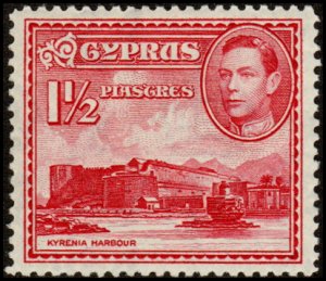 Cyprus 147 - Mint-H - 1 1/2pi Kyrenia Castle / Harbor (1938) (cv $4.90)