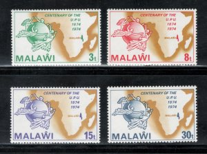 Malawi 1974 Centenary of UPU Scott # 221 - 224 MNH