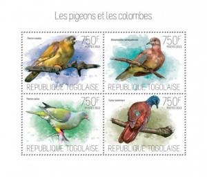 TOGO 2013 SHEET PIGEONS DOVES BIRDS tg13719a