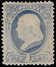 U.S. #206 Unused OG HR; 1c Franklin (1881)