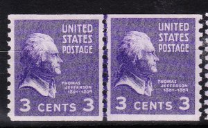 MOstamps - US Scott #842 Mint OG NH Coil Line Pair - Lot # HS-F348