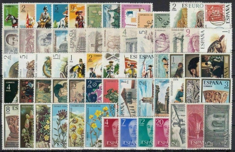 SPAIN 1974 Complete Yearset MNH Luxe