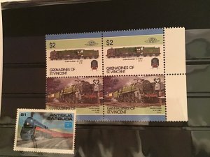 Grenadines of St Vincent Train mint never hinged block stamps  R21766