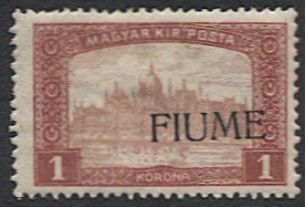 FIUME Hungary 1918 Sc 16  1k Mint LH F-VF, cv $40