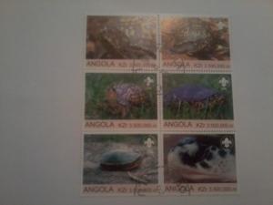 ANGOLA SHEET USED TURTLES REPTILS 