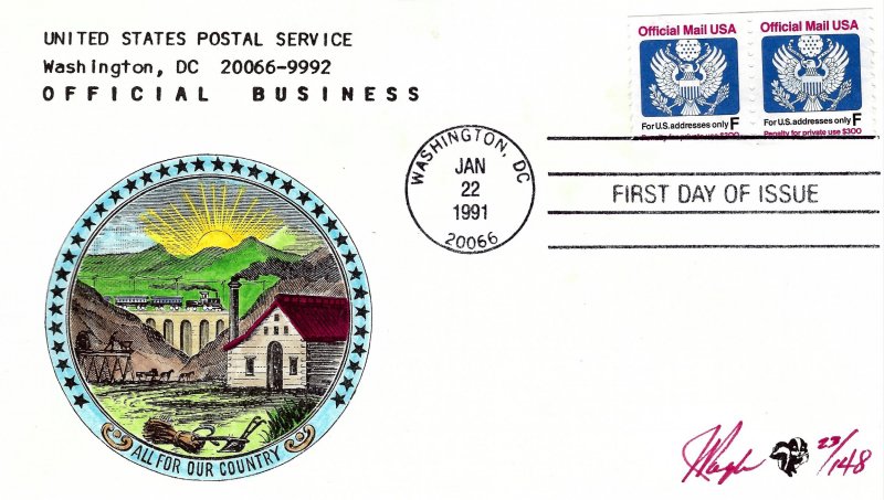 Pugh Designed/Painted 1991 Official F Coils FDC...118 of 148 created!