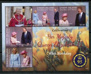 UNION ISLAND 95th BIRTHDAY QUEEN ELIZABETH II  SHEET MINT NH