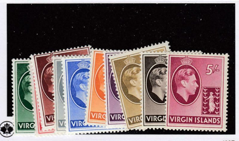 BRITISH VIRGIN ISLANDS # 70-79 VF-MLH KGV1 ISSUES TO 5sh CAT VALUE $36+