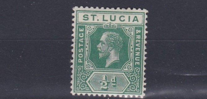 ST LUCIA  1912 - 21         S G  78  1/2D  GREEN  LMH  