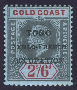Togo 1915 KGV 2s6d black & red/blue. SG H43. Sc 74.