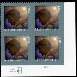 US  4358  Alzheimer's 42c -Plate Block of 4 - MNH - V111111  LR