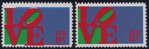 1475 - 8c Red Color Shift Error / EFO Love Mint NH