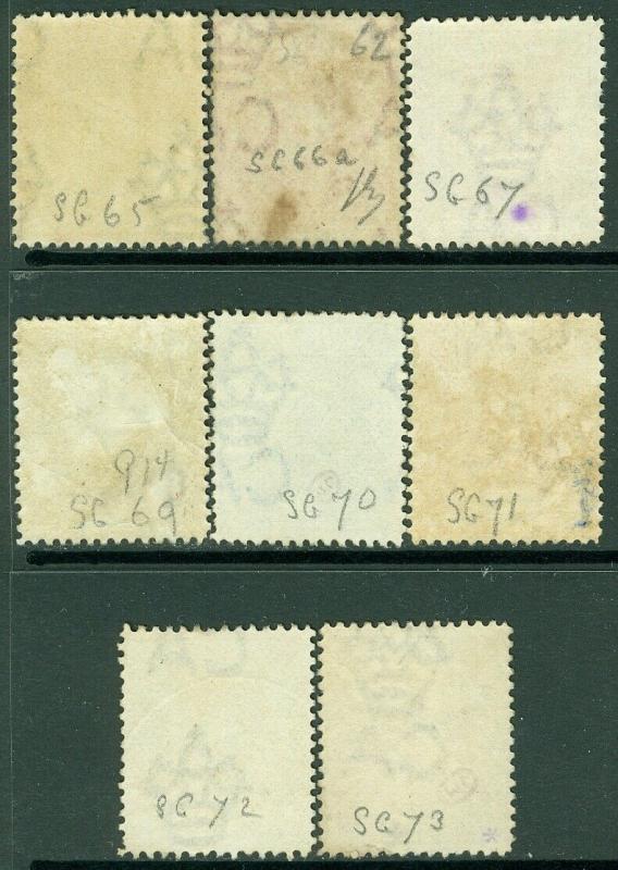 EDW1949SELL : BRITISH EAST AFRICA 1896-1903 Scott #72/81 Mint or Used. Cat $70.