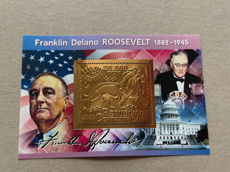 Franklin Roosevelt2023 year 6 blocks Foil. Bronze perforated  NEW MNH**