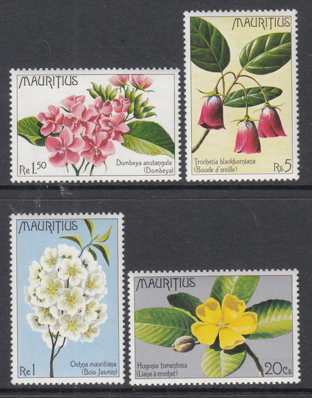 Mauritius 436-439 Flowers MNH VF