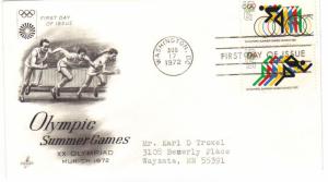 US #1460 & 1462 6c & 15c Olympic FDC Artcraft Cachet ECV $3