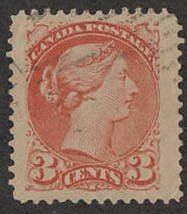 CAN SC #37 U 1873 3c Q Victoria nice Jumbo CV $1.50