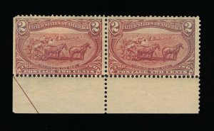 AFFORDABLE GENUINE SCOTT #286 MINT OG H 1898 2¢ TRANS-MISS EXPO PART ARROW PAIR