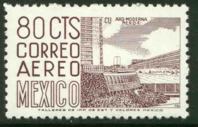 MEXICO C265c, 80c 1950 Def 8th Issue Fosforescent glazed MINT, NH. VF.