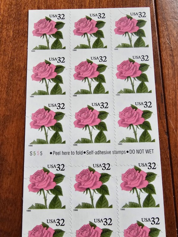 U.S. Scott #2492 Rose's 20 - Self-Adhesive Miscut EFO ERROR Stamp Booklet