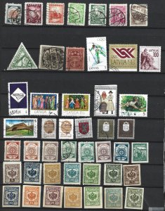 Latvia Mint & Used Mini Lot of 46  different stamps 2019 CV $41.25