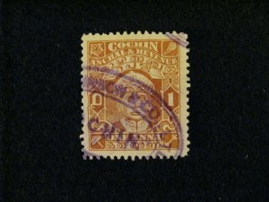 India-Cochin #57A used deep horizontal crease across stamp a209 1180